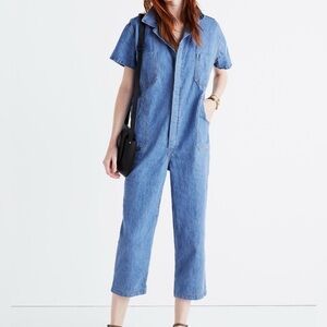 Caron Callahan Crawford Denim Jumpsuit, Size S